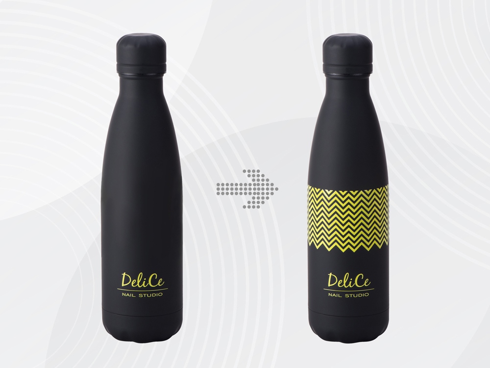 Вакуумная термобутылка Vacuum bottle C1, soft touch, 500 мл, черный, с УФ печатью