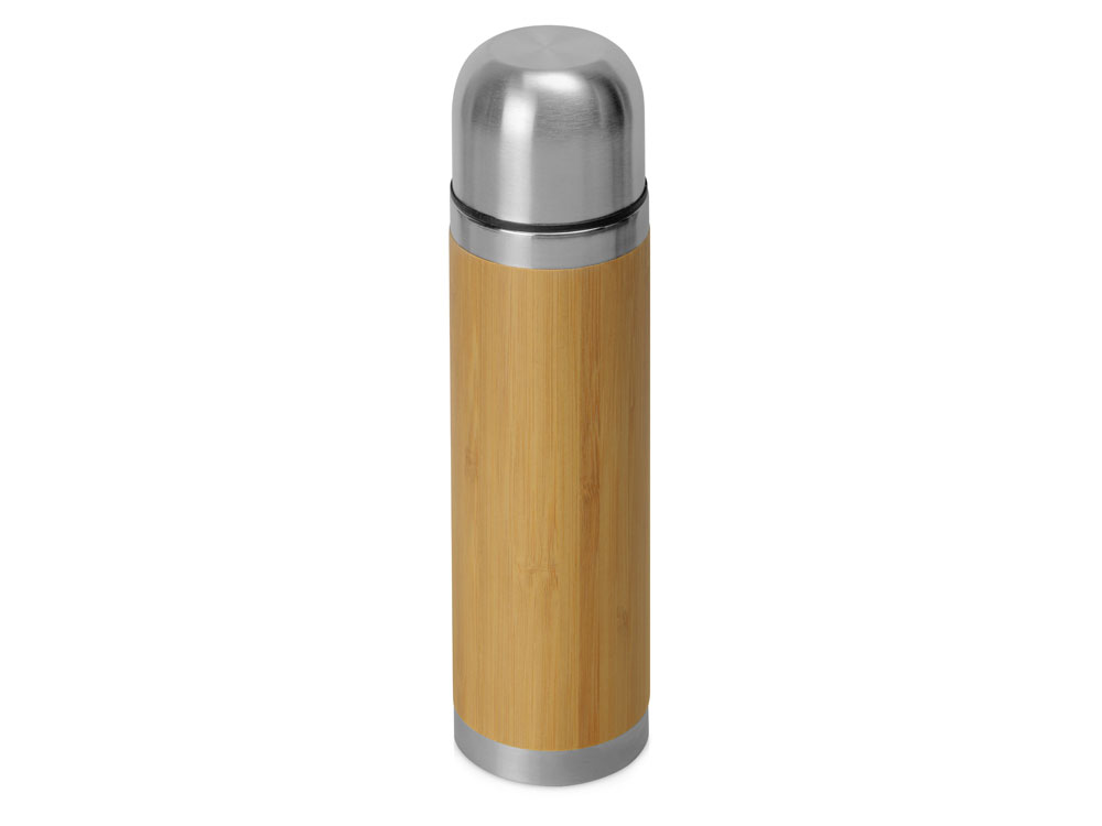 Вакуумный термос из бамбука Ямал Bamboo (натуральный, серебристый)