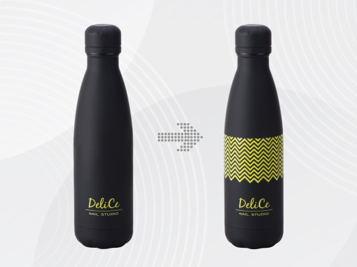 Вакуумная термобутылка Vacuum bottle C1, soft touch, 500 мл, черный, с УФ печатью