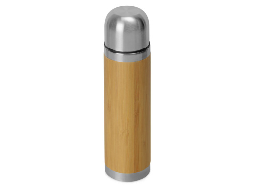 Вакуумный термос из бамбука Ямал Bamboo (натуральный, серебристый)