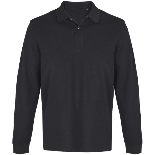 Рубашка поло унисекс с длинным рукавом Pacific LSL, черная